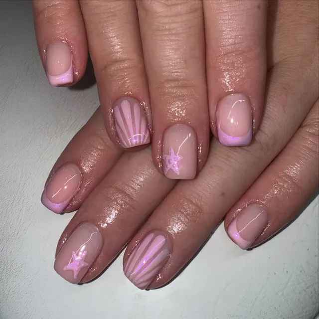 Seashell and starfish summer set